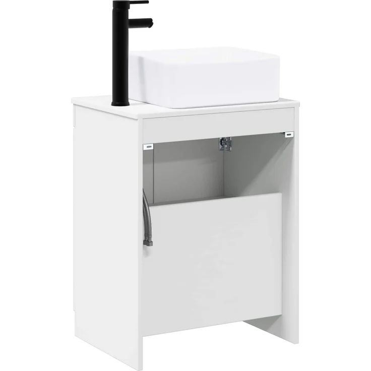 vidaXL Waschbeckenschrank Hochglanz Weiß 54 x 41 x 100 cm 3404226 – Bild 7
