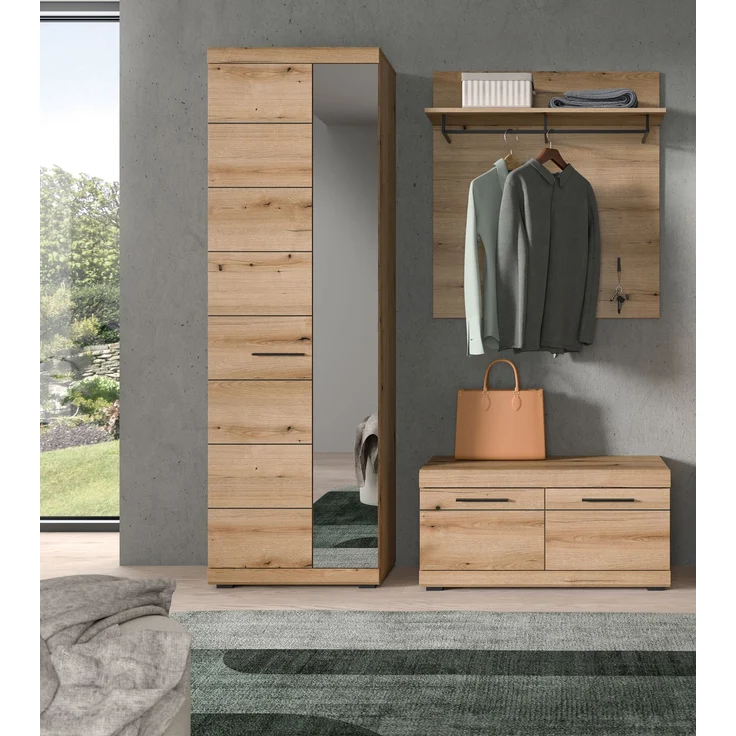 Garderobenkombination (B/H/T: 167x197x40 cm) in Evoke Oak Nachbildung – Bild 6