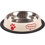 Buri Fressnapf, Edelstahl, Beige / Rot, Ø 20,5 cm