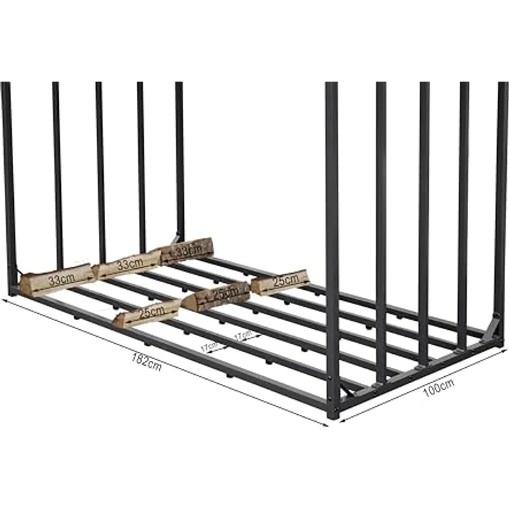 Quick Star Kaminholzregal Kaminholzregal 185x100x185 cm XXXL, BxTxH:185x100x185 cm, (1-St), Schwerlast getestet mit 3500kg – Bild 4