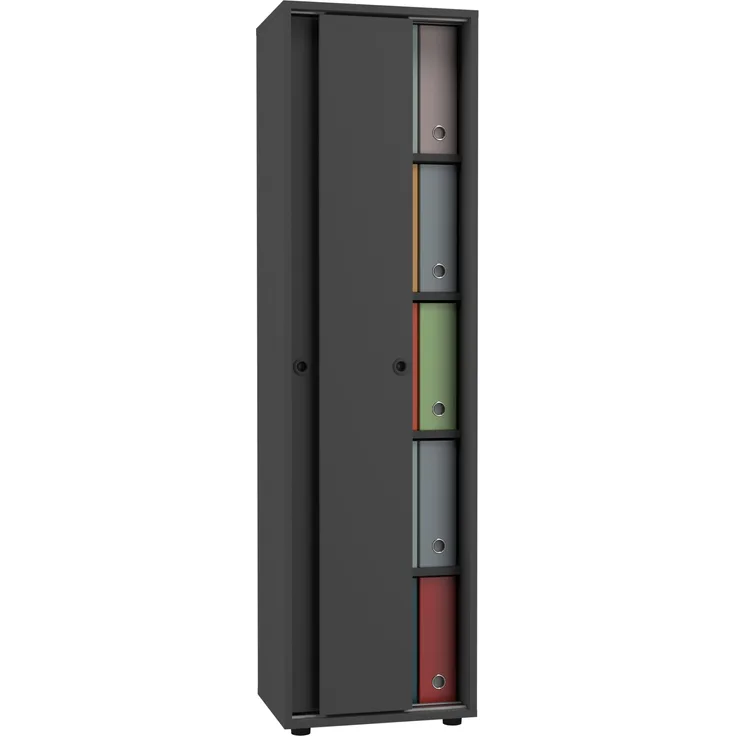 VCM Büroschrank Ulas 919824 Anthrazit H. 168 x B. 49 x T. 38 cm