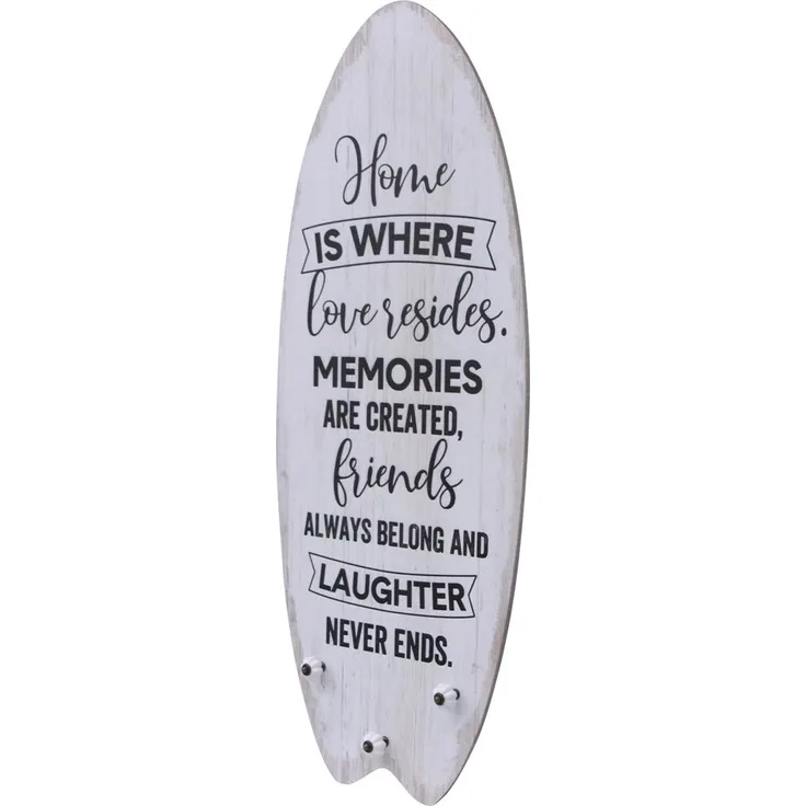 Plankenschild Wanddeko Home mit 3 Haken