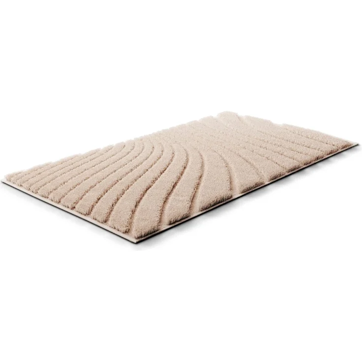 Grund Badematte Caffi, Höhe 20 mm, rutschhemmend beschichtet, fußbodenheizungsgeeignet, Polyester, rechteckig, Zeitlos schönes Wellenmuster, mit Hoch-Tief, 5 Jahre Garantie – Bild 1