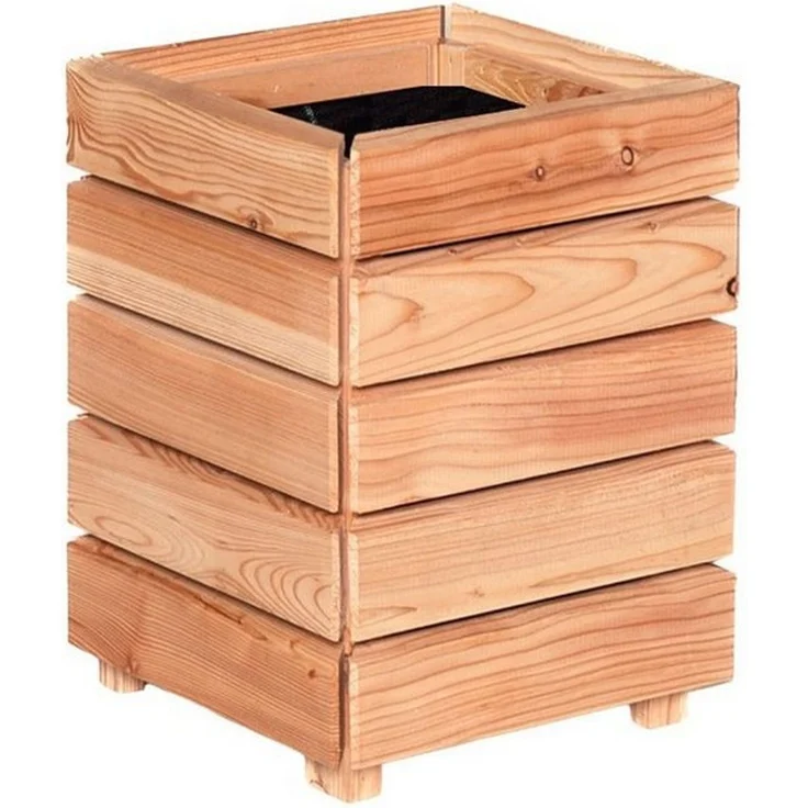 Mega-Holz Pflanzkübel Modulo aus Lärchenholz - Naturbelassener Blumenkasten für den Garten (DIY-Set), 30 x 30 x 39 cm, 35 L Fassungsvermögen – Bild 1