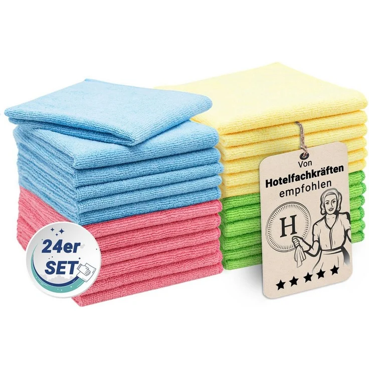 ZOLLNER Geschirrtuch, (Spar-Set, 24-tlg), 32 x 32 cm, 80% Polyester, 20% Polyamid, vom Hotelwäschespezialisten – Bild 5