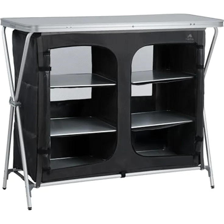 CampFeuer Campingschrank Campingschrank, 110 cm x 47 cm x 90 cm, Campingküche Alu Faltschrank – Bild 1