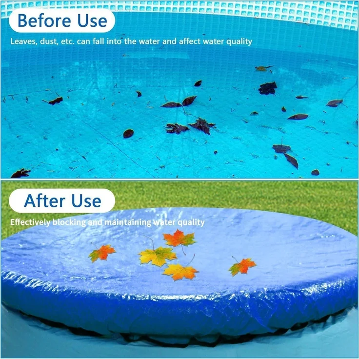 457CM Rund Pool Abdeckplane Schwimmbad Poolabdeckung Blau – Bild 5