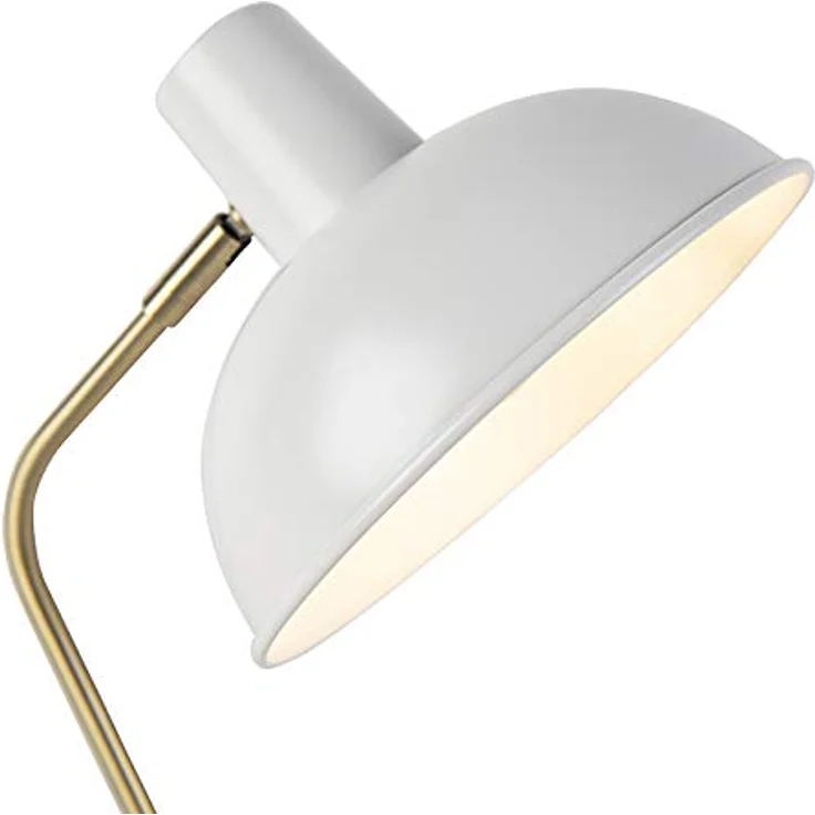 QAZQA Milou Retro-Tischleuchte, Weiß mit Bronze, 38 cm, dimmbar, E14, Metall, geeignet für Wohnzimmer und Schlafzimmer – Bild 7
