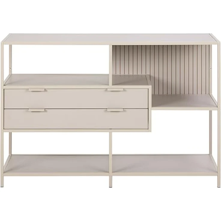 XXXL Xxxl Regal, Hellgrau, Standregal aus Holzwerkstoff mit 3 Fächern und 2 Schubladen, 77x114x35 cm – Bild 3