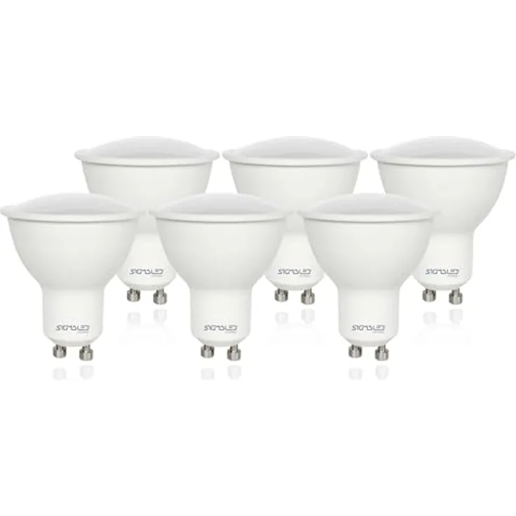 Sigmaled lighting, LED-Spots mit GU10-Sockel, 5 W (= 40 W), 400 Lumen, 120°-Winkel, LED-Leuchtmittel mit warmweißes Licht (2800 K), 50 x 57 mm, 6er-Pack