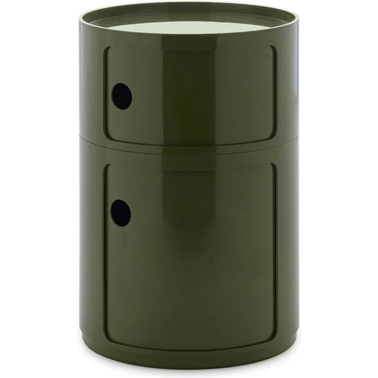Kartell Componibili Big, Container 2-fächer, Durchmesser 42 cm, Grün – Bild 1