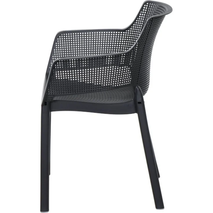 BURI Gartenstuhl Stapelstuhl "Easy" Bistrostuhl Terrassenstuhl - Stapelsessel 80cm Balkonstuhl Kunststoff graphit stapelbar Garten, Terrasse & Balkon – Bild 2