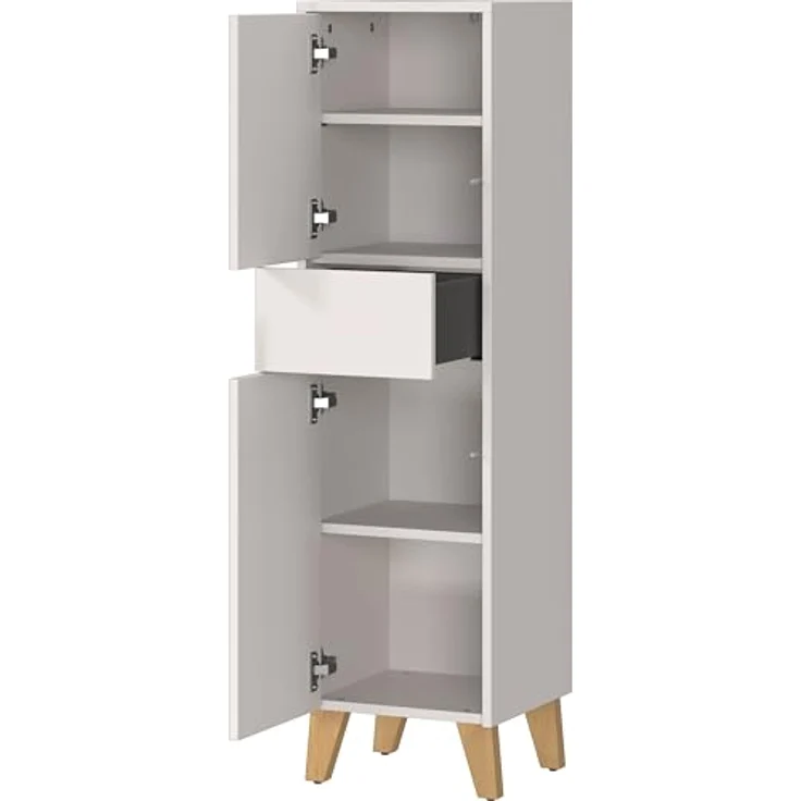 Germania Mediumschrank 2256-572 GW-Arnea, in Kaschmir, Füße aus Massivholz, 33 x 123 x 34 cm (BxHxT) – Bild 5