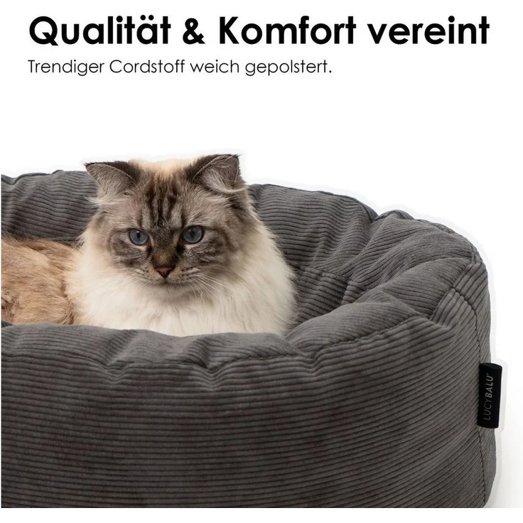 LucyBalu Tierbett DINGHY Katzenbett waschbar, Katzen Schlafplatz, Katzenkissen – Bild 3