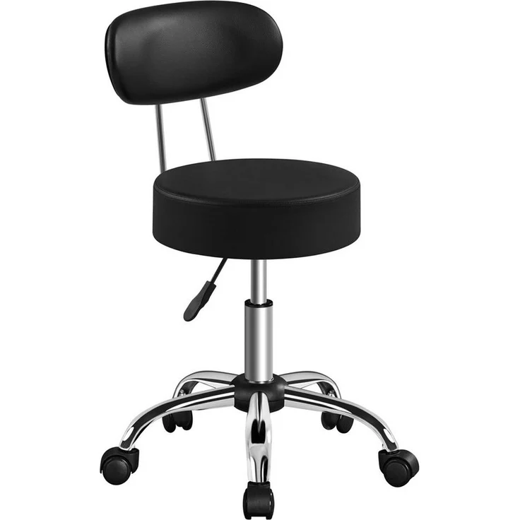 Yaheetech Drehhocker 75,5 cm – 85 cm Höhenverstellbarer Barstuhl, Arbeitshocker mit 360° Drehbarer Sitzfläche & Rückenlehne – Bild 5