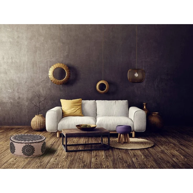 Marrakesch Orient & Mediterran Interior Pouf Orientalische Pouf Hocker Sitzpuff Deko Aziza Schwarz (1-St), Handarbeit – Bild 8