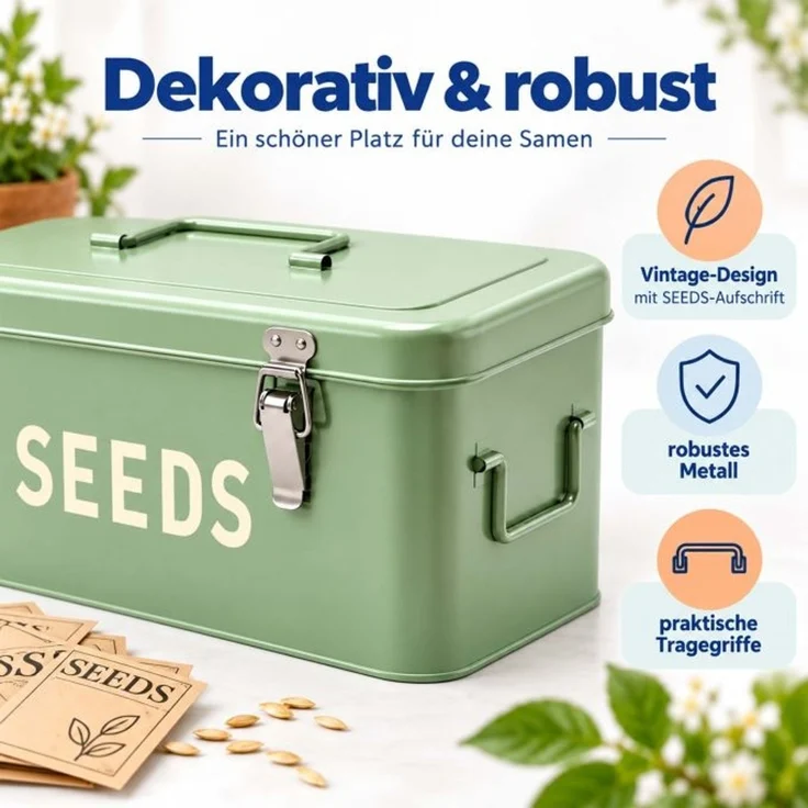 Relaxdays Saatgut Aufbewahrungsbox mit Zubehör – Bild 8