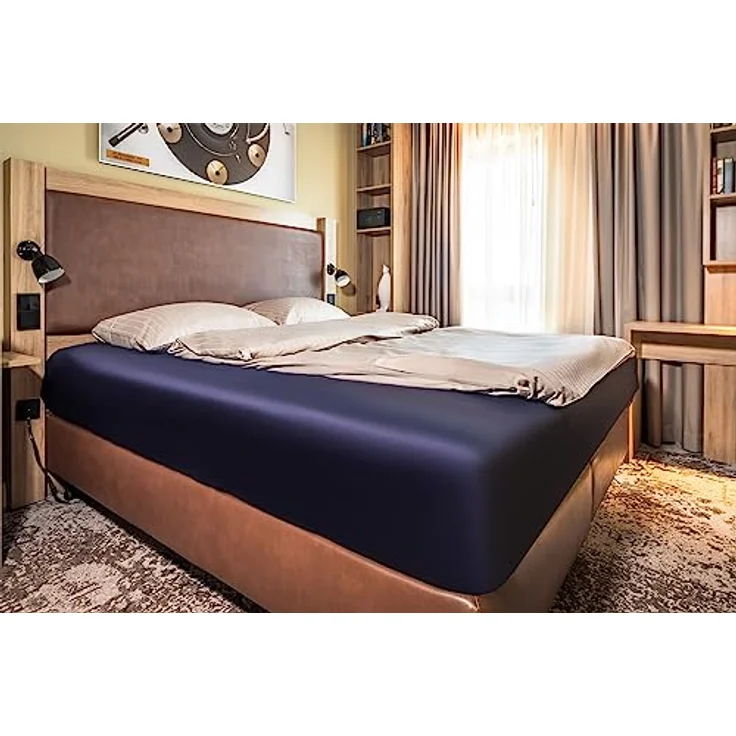 Clinotest Bettlaken Satin, glattes Laken ohne Gummizug in 240x290 cm, Baumwolle, Gummizug: Ohne Gummizug – Bild 7