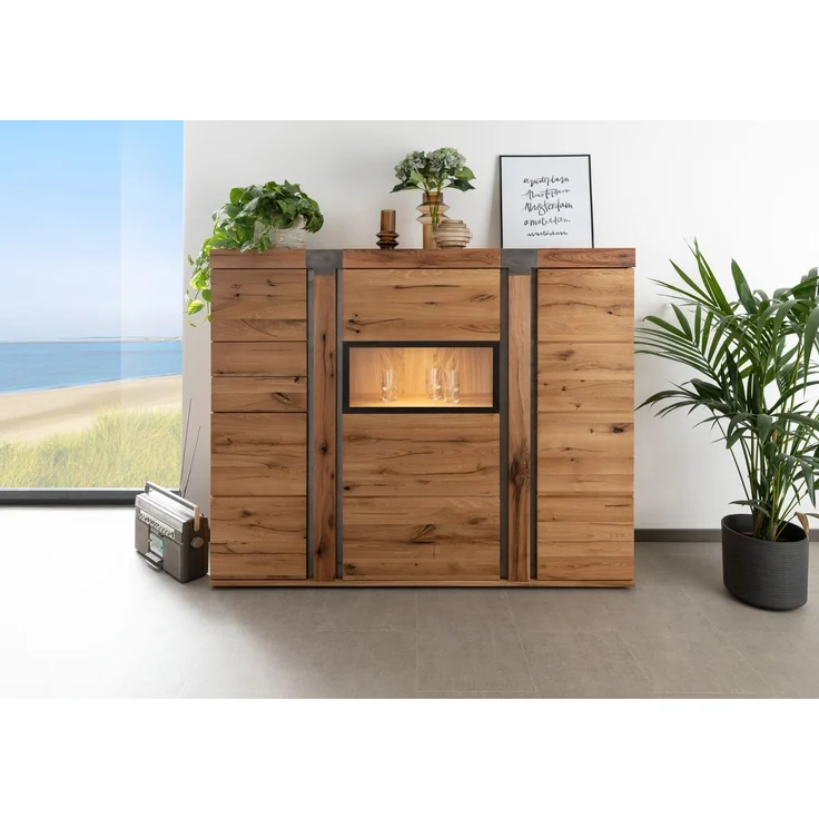 Highboard Wildeiche / Zerreiche 160x45x142 natur NEW AMSTERDAM #07 – Bild 8