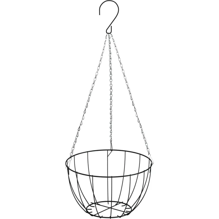 vidaXL Blumenampeln mit Halterungen und Einlagen 4 Stk. Schwarz Stahl 3188014 – Bild 5