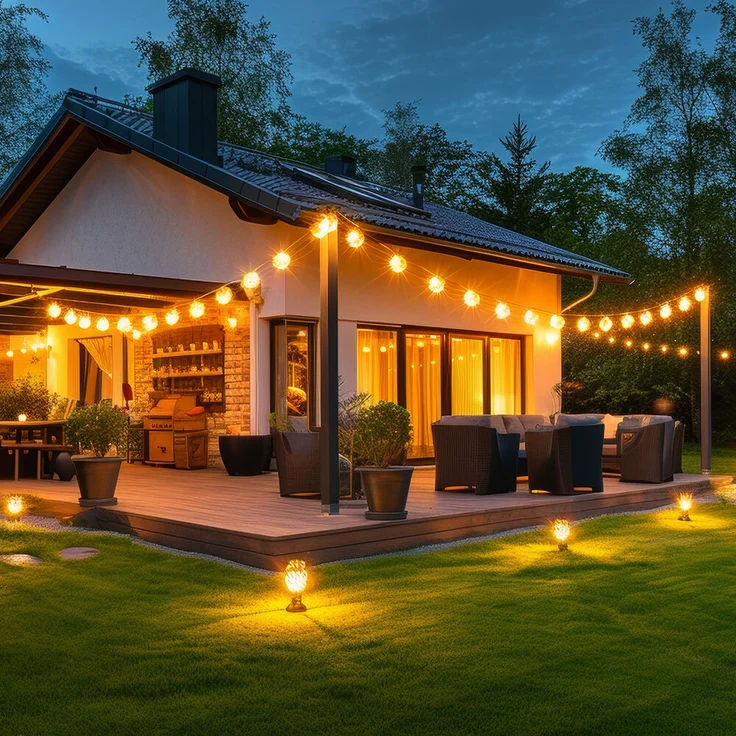 LED Solar Lichterkette, 24x Glühbirnen, L 660 cm – Bild 6