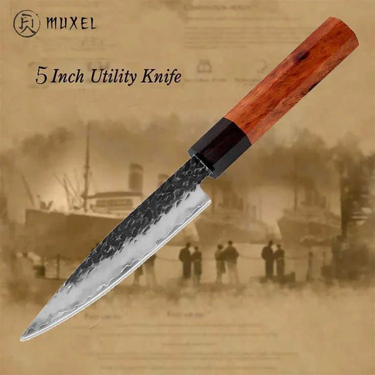 Extra scharfes Gemüsemesser mit Octagonal Griff das Universalmesser für den Profi und Hobbykoch Utility Knife