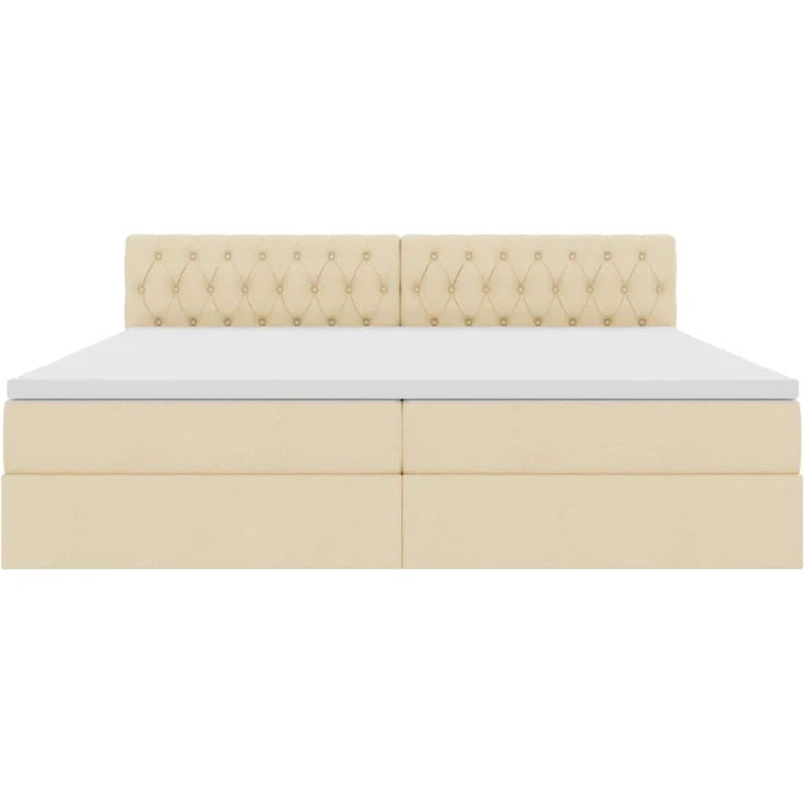 vidaXL LED-Speicherbett mit Matratze Creme 200 x 200 cm Stoff 3371233 – Bild 8