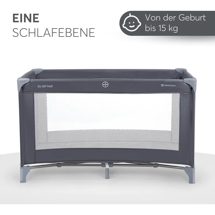 Kikkaboo Reisebett so gifted eine Ebene, weiche Matratzenauflage, Seiteneingang jeans blau – Bild 2