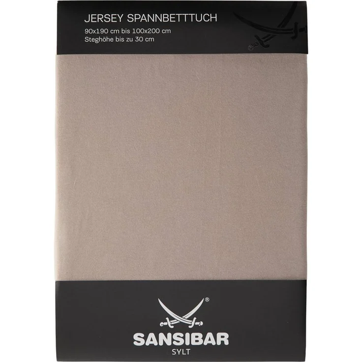Sansibar Sylt Spannbettlaken Spannbettlaken "Sansibar Jersey Bettlaken“ Premium Qualität, Gummizug: rundum, mit hochwertigem Sansibar Logo-Druck, Fähnchen am Steg, Rundumgummizug – Bild 3