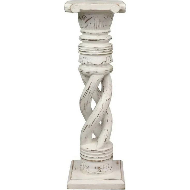 Oriental Galerie Blumenhocker Gedrehte Säule Antik Silber 60 cm klein (1 St) – Bild 2