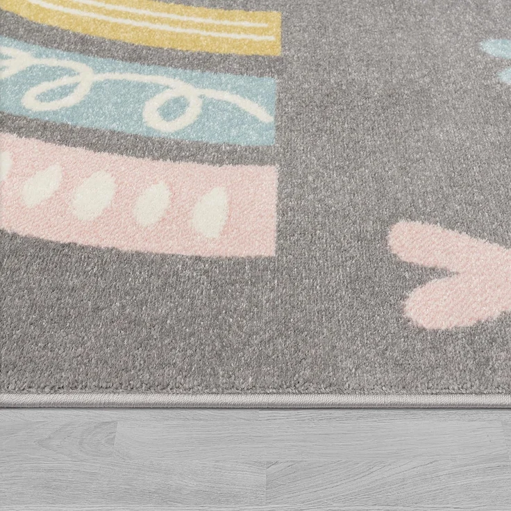 Paco Home Kinderteppich Nino 887, rechteckig, Höhe: 13 mm, Kurzflor, Spielteppich, Motiv Regenbogen & Herzen, Kinderzimmer – Bild 2