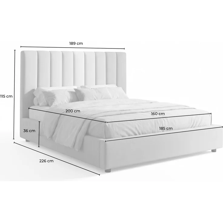 KAWOLA Bett CATTURA Polsterbett Velvet grau 160x200cm mit Lattenrost – Bild 9