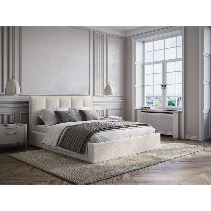 Vente-unique - KILACLO Bett Stoff Beige - B 213 cm x H 106 cm x L 170 cm