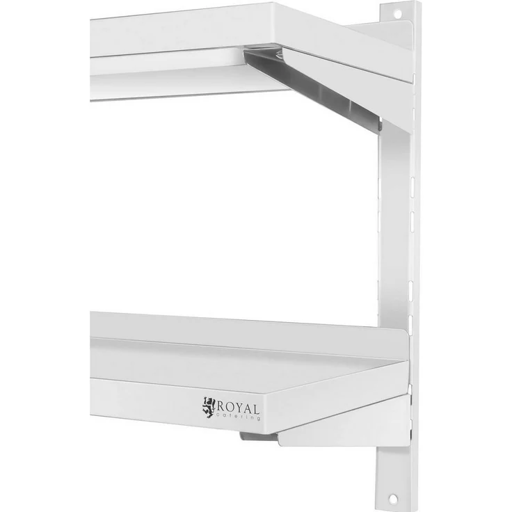 Royal Catering Hängeregal 80 x 40 cm Wandbord Doppel Wandregal Edelstahl Regal 2 Ablagen – Bild 2