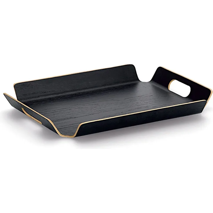 ZELLER 25655 Serviertablett, Holz/Wengefurnier schwarz, ca. 44,5 x 33,5 x 4,5 cm