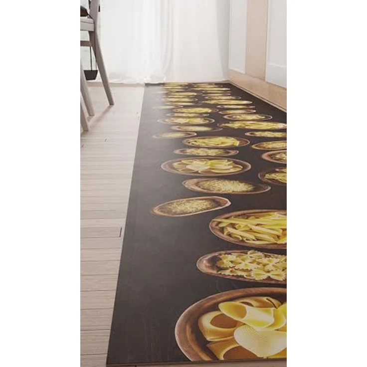 PETTI Artigiani Italiani - Teppich für Küche, rutschfest, Waschbar, Läufer für Küche, Küchenläufer, 52 x 100 cm, Design Nudeln Holz, 100% Made in Italy – Bild 4