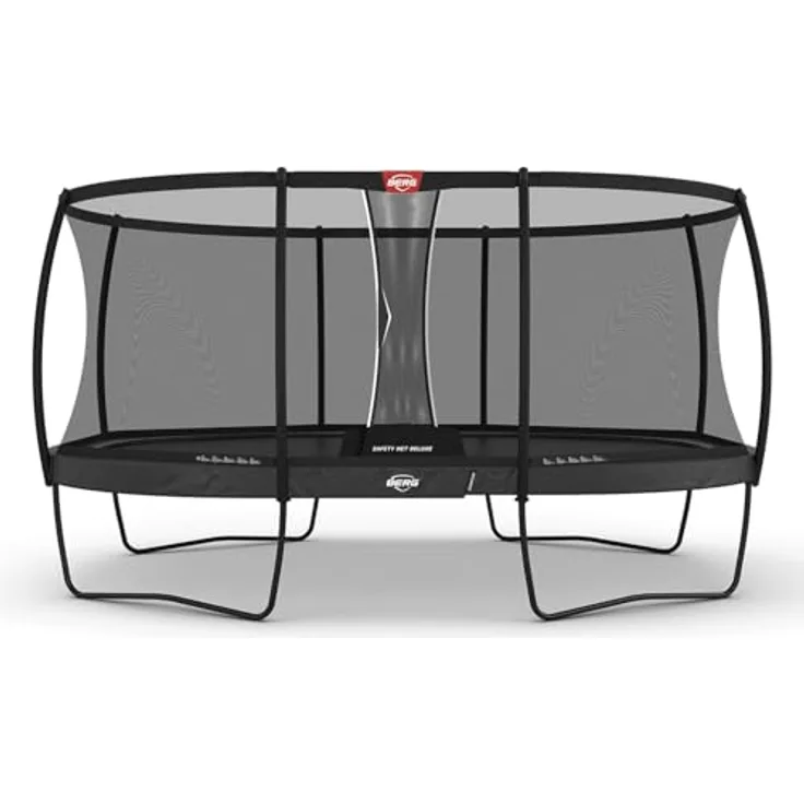 Berg Trampolin Grand Champion, inkl. Sicherheitsnetz Deluxe AirFlow Pro, 520 cm x 345 cm, grau, hohe Sprünge mit TwinSpring-Federn