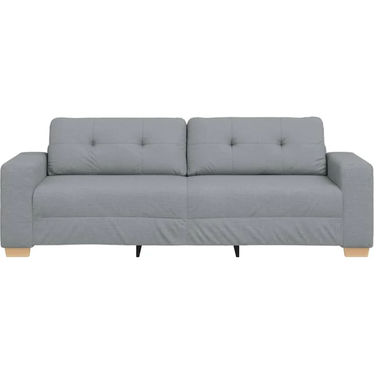 vidaXL 3-Sitzer-Sofa Hellgrau 220x78x80 cm Stoff 4105088 – Bild 4