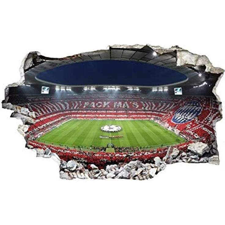 FC Bayern München 3D-Wandtattoo FC Bayern München Wandsticker Fußball Stadion Allianz Arena Pack Ma's, selbstklebend, rückstandslos entfernbar – Bild 2