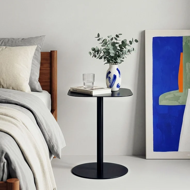 Beistelltisch Nastätten 50x40x40 cm Schwarz [en. casa] – Bild 2