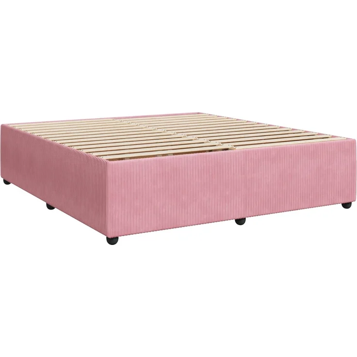 vidaXL Boxspringbett mit Matratze mit Kopfteil Rosa 180 x 200 cm Samt 3451726 – Bild 6
