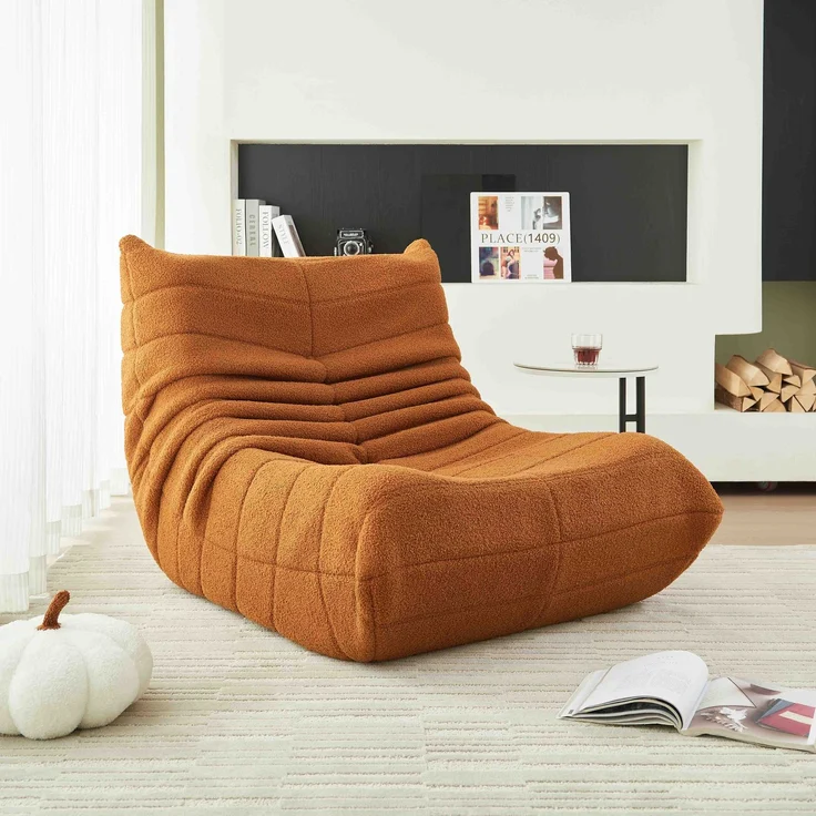 Sofa Einzelsofa, Einzelsessel, Relaxsessel, Klappbares Sofa 1 Teile Ergonomische Unterstützung - Ideal für Wohnzimmer,Orange – Bild 3
