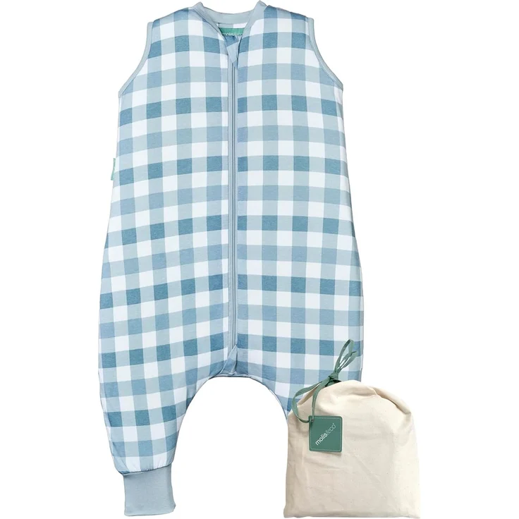 molis&co - Baby Schlafsack mit Füßen - Ideal für Frühling und Herbst - Babyschlafsack mit Füßen 1 tog - Leicht gepolstert - 100% Baumwolle (Oeko-TEX 100), Premium Qualität - Artic Check (90 cm) – Bild 1