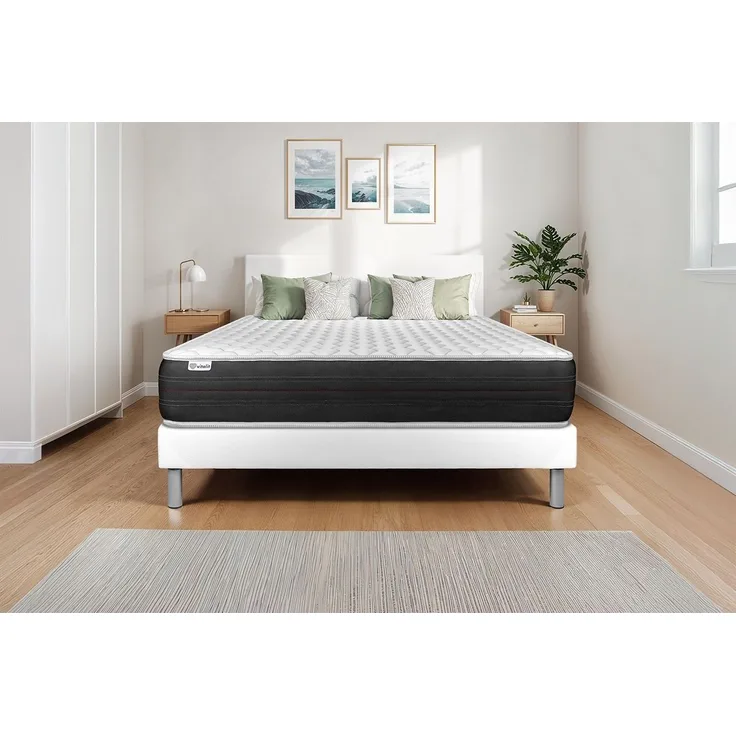 Matratzenset VITAL SPRING 150 x 190 cm Bettrahmen Kit weiß