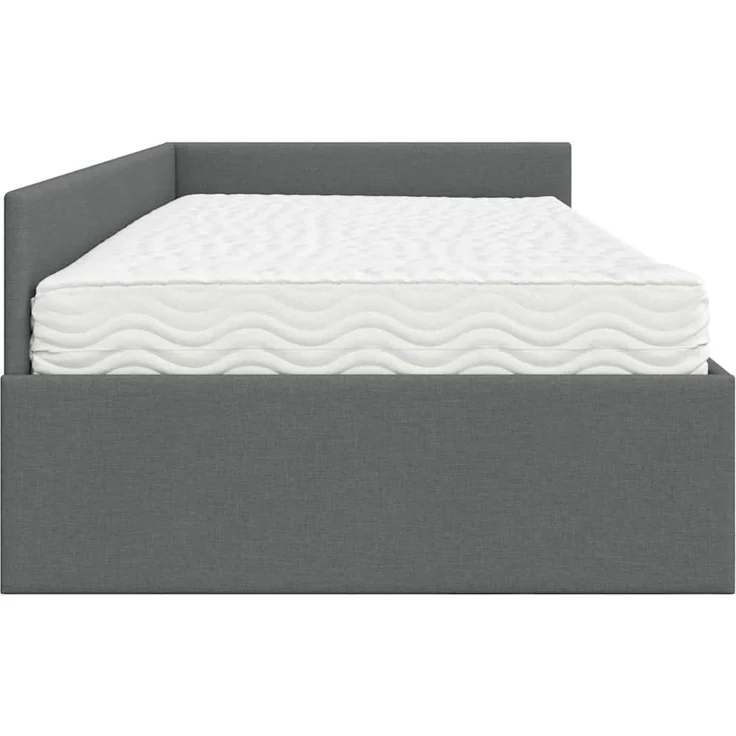 vidaXL Eckbettgestell mit Matratze 2 stk. Dunkelgrau 90 x 200 cm Stoff 3393598 – Bild 8