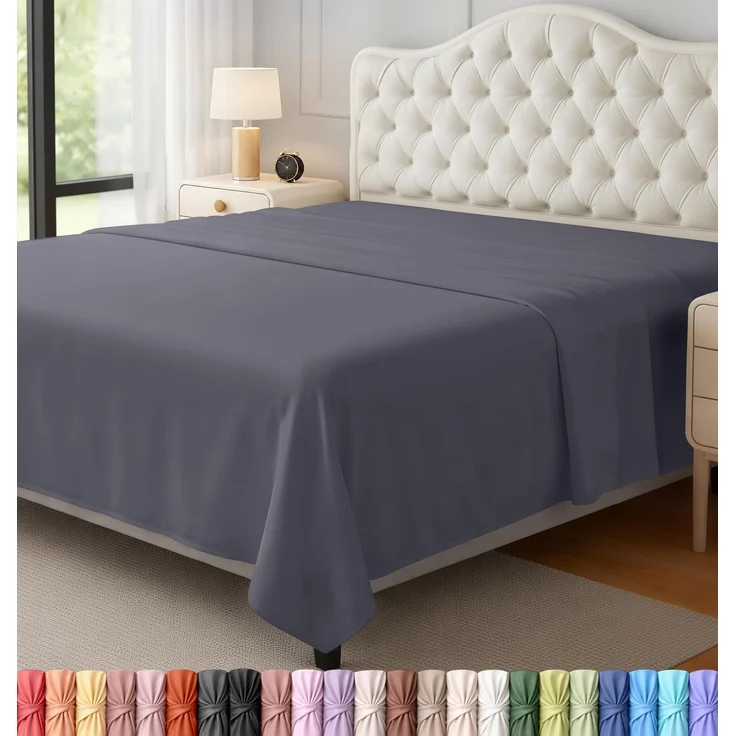 Utopia Bedding Bettlaken, weich gebürstetes Mikrofasergewebe, schrumpffreies und lichtbeständiges Oberlaken, pflegeleicht, nur 1 Bettlaken, Queensize, Grau