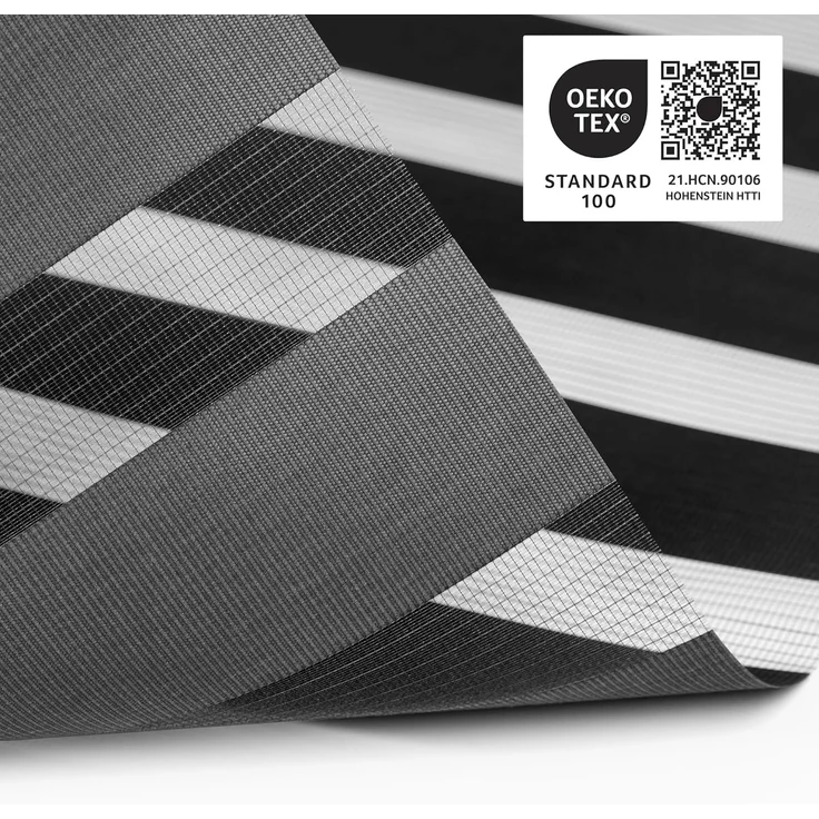 Doppelrollo Doppelrollo, 35 x 130 cm, schwarz, jalousiescout, blickdicht, mit Bohren/ohne Bohren, freihängend, Klemmen, Kleben und Schrauben OHNE Aufpreis, Lichtdurchlässig, Klemmträger, Feuchtraumgeeignet – Bild 4