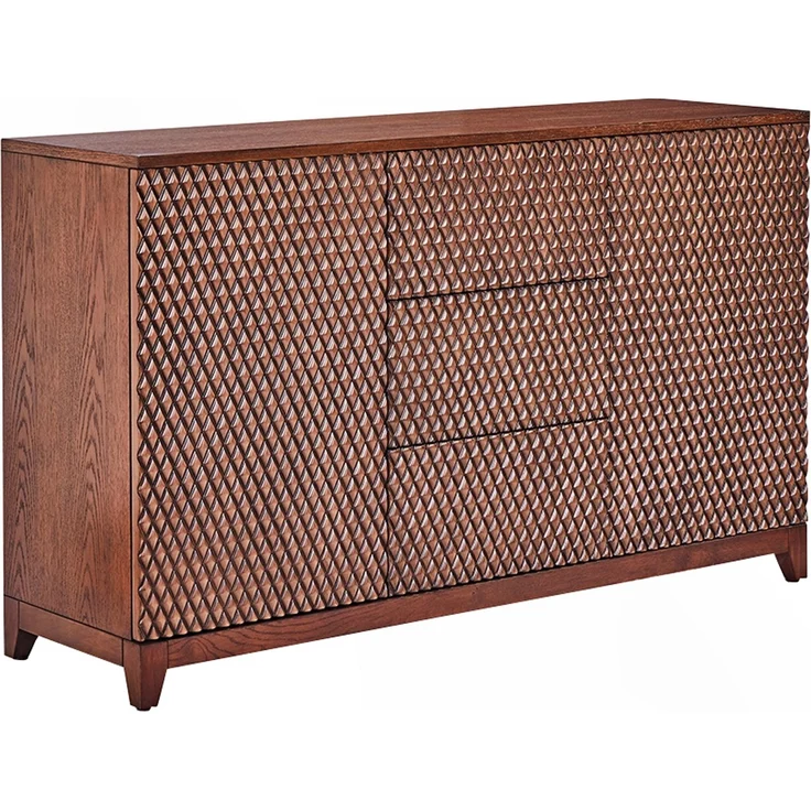 KAWOLA Sideboard COPAS 2 Türen 3 Schubladen Eiche furniert braun 85 x 40 x 140 cm – Bild 3