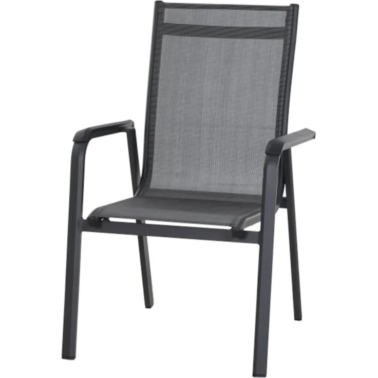 Siena Garden Tesoro Stapelsessel Alu Textilbezug silber schwarz – Bild 1