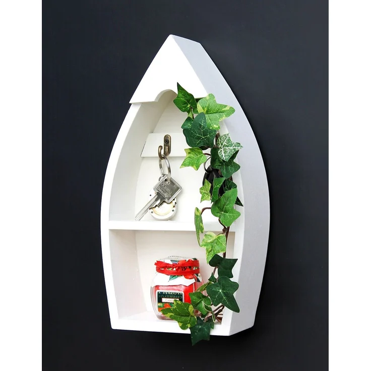 Schlüsselboard mit Ablage Boot 93541-S Schlüsselhaken Wandregal 30 cm Schlüsselleiste Schlüsselkasten – Bild 5